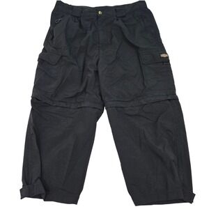 Vintage Guide Gear Convertible Cargo Pants Mens Large Short Black Y2K Gorpcore